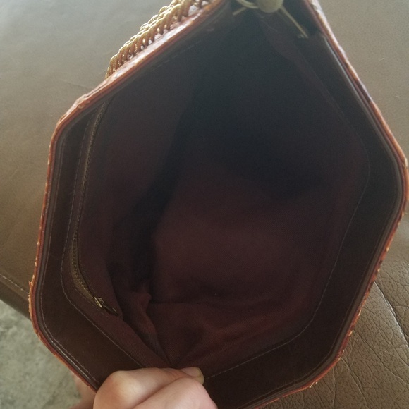 Vintage 70s Snakeskin Purse with Gold Chain - Picture 3 of 4